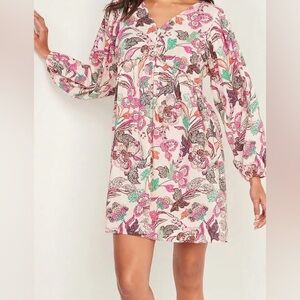 Old Navy. Multicolor Floral Dress with Long Sleeves
